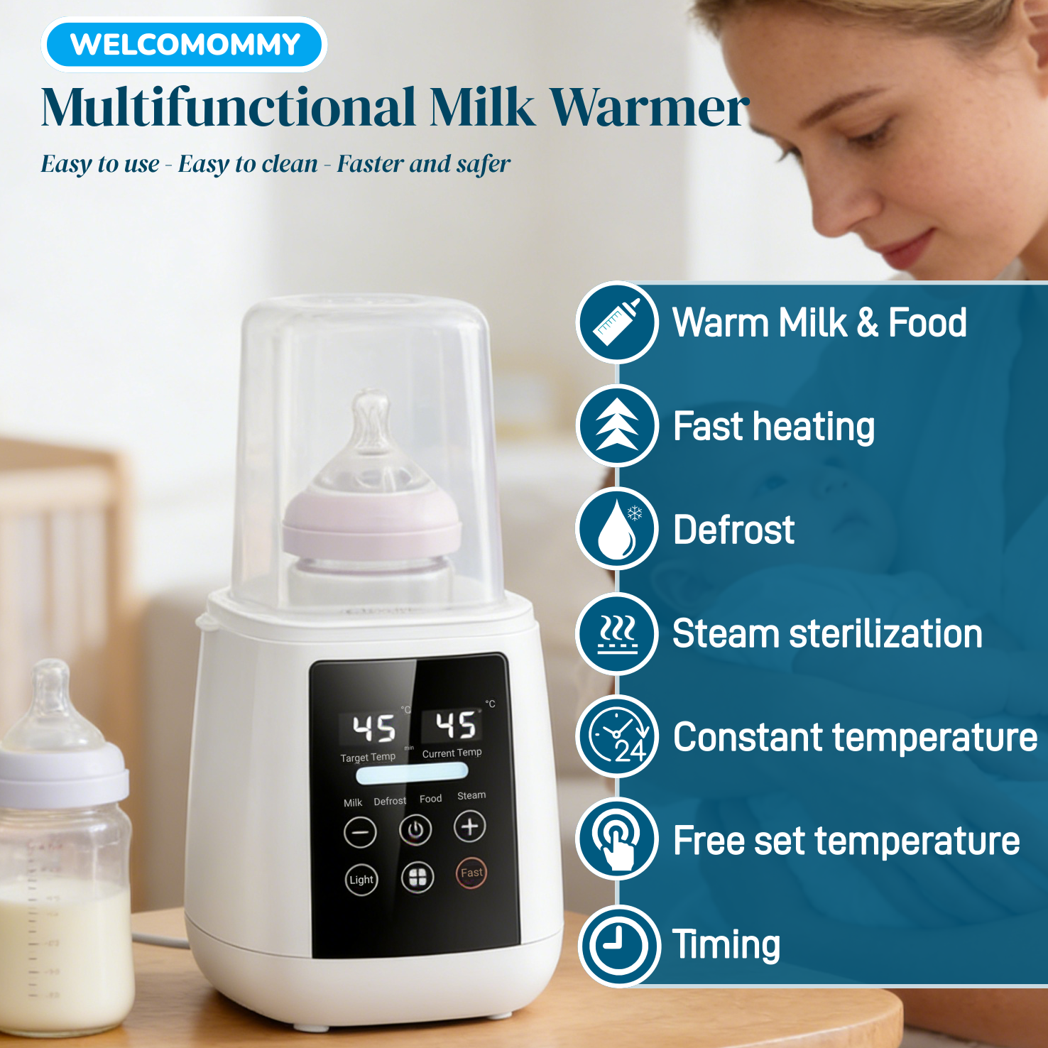 Baby Food Zubereiter - 6In1 Baby Bottle Breast Milk Warmer