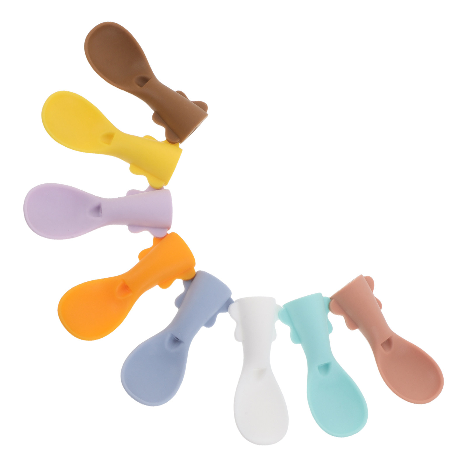 Baby Food Reusable Pouches - 8Pcs Silicone Baby Food Pouch Spoon