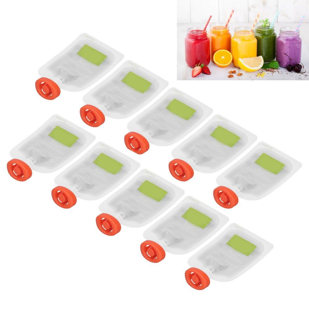 Baby Puree Pouch - 10Pcs Manual Fruit Puree Baby Squeeze