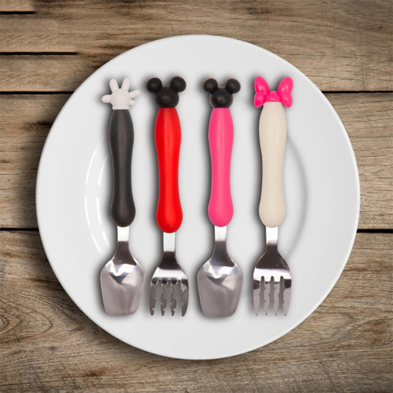 Baby Food Quantity - Cartoon Mickey Children Spoon Fork Set