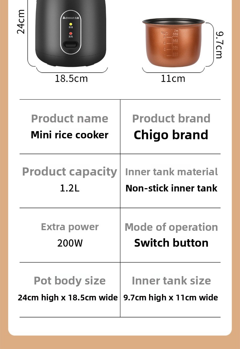 1.2L Mini Rice Cooker, Dormito - Baby Rice Food recensie en prijs