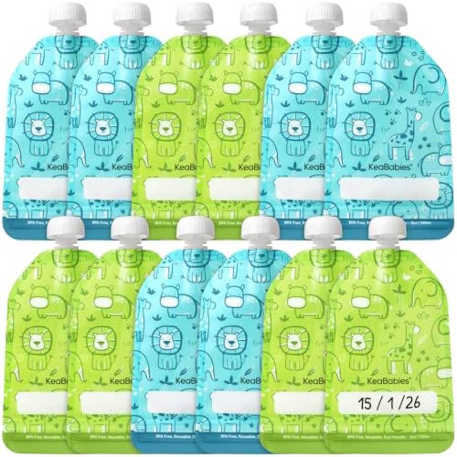 KeaBabies 12-Pack Reusable Bab - Baby Food Reusable Pouches recensie en prijs