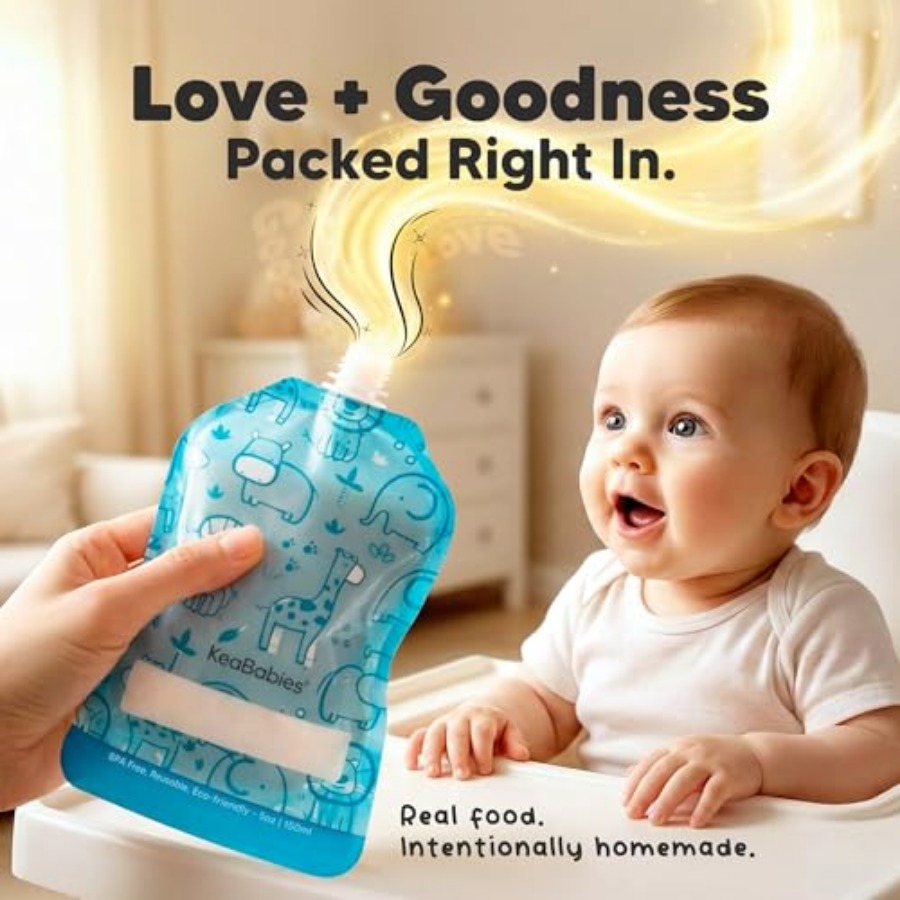 KeaBabies 12-Pack Reusable Bab - Baby Food Reusable Pouches recensie en prijs
