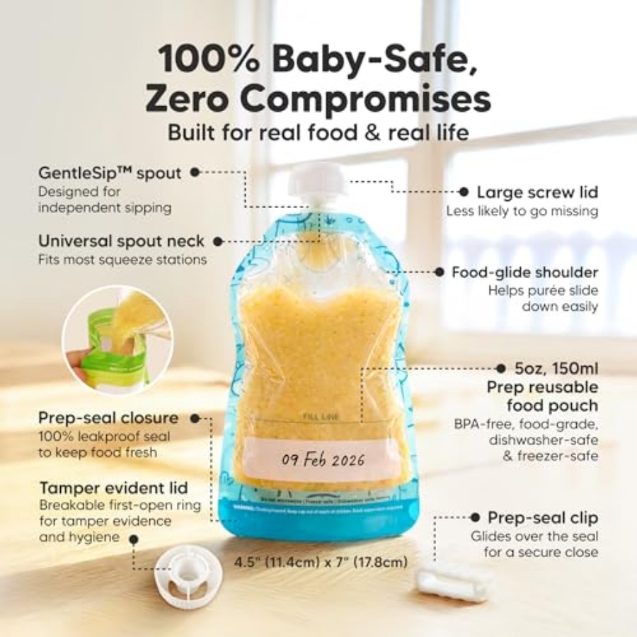 KeaBabies 12-Pack Reusable Bab - Baby Food Reusable Pouches recensie en prijs