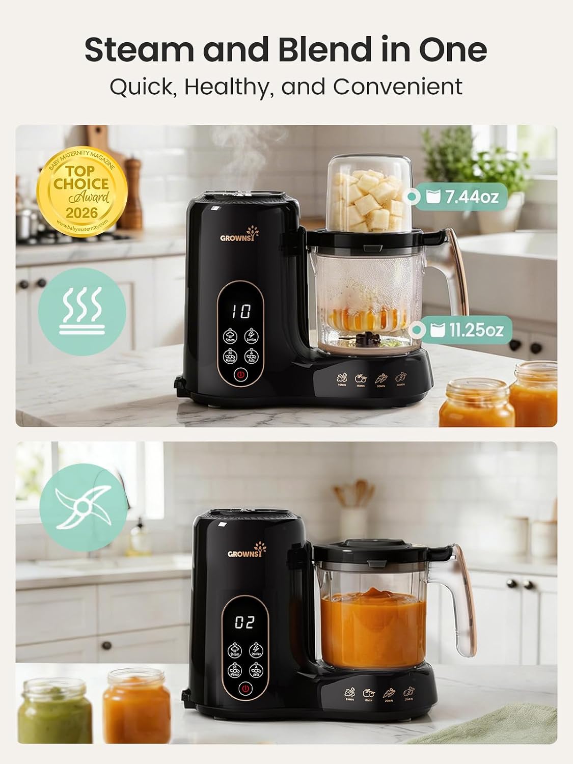 Baby Food Maker with Dual-Laye - Baby Food Maker And Steamer recensie en prijs
