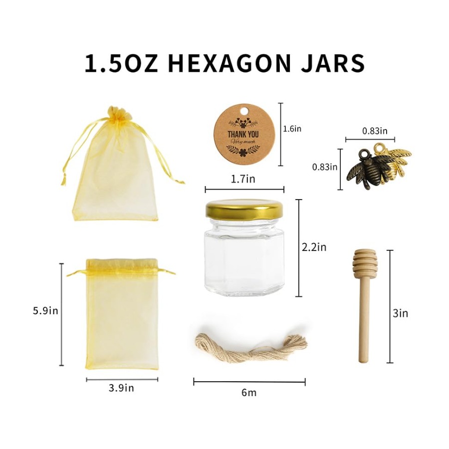 1.5oz 6Pack Mini Glass Hexagon - Baby Food Jar recensie en prijs