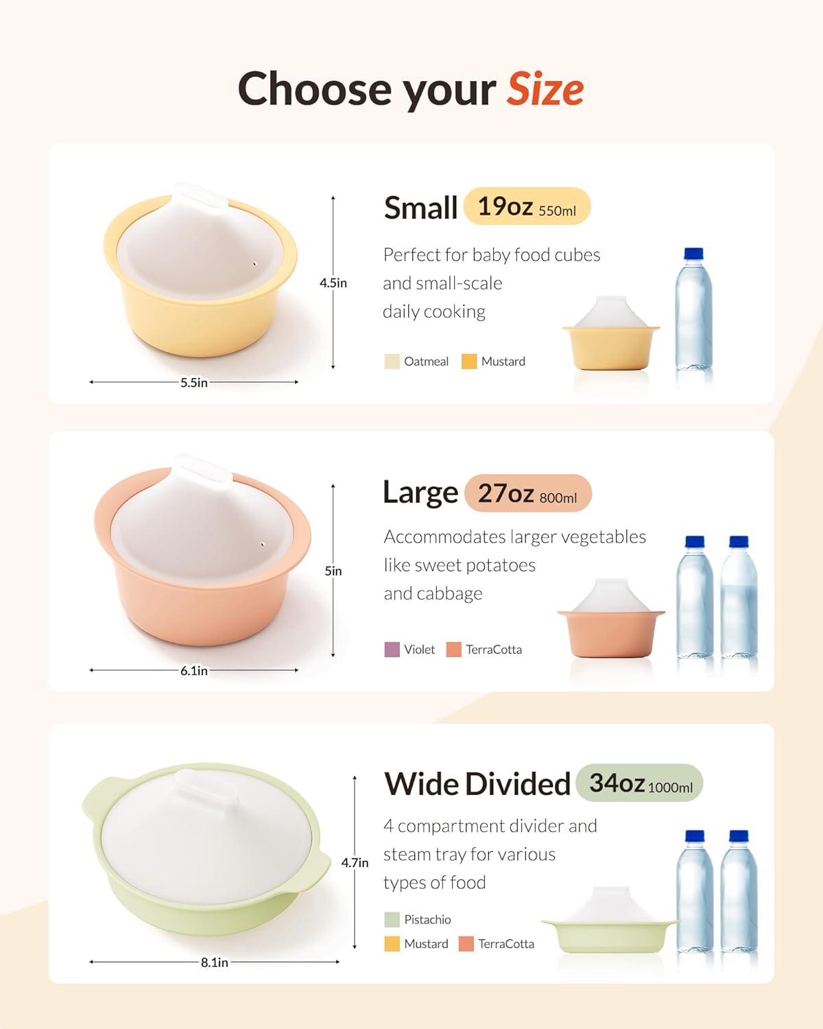 Silicone Microwave Steamer | M - Baby Food Steamer Baby Safe recensie en prijs