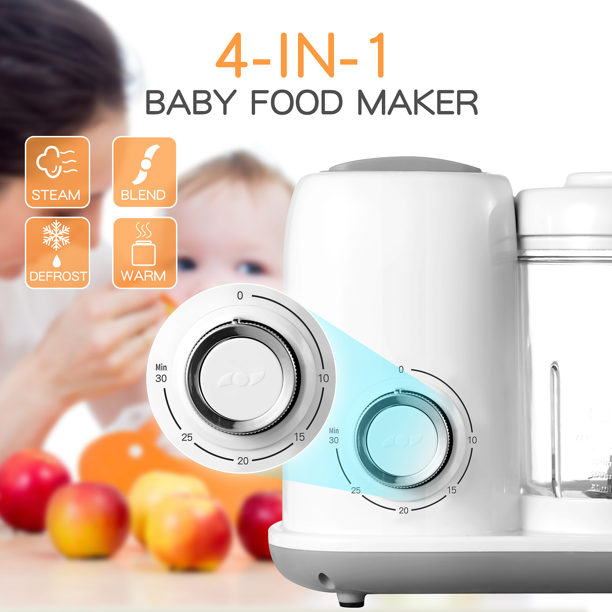 Baby Food Maker, 4 in 1 Baby F - Baby Food Steamer Baby Safe recensie en prijs