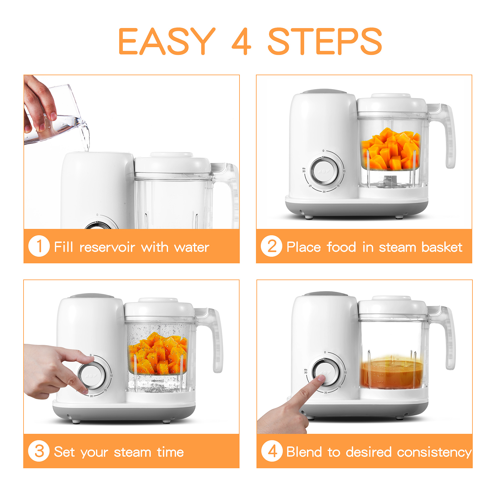 Baby Food Maker, 4 in 1 Baby F - Baby Food Steamer Baby Safe recensie en prijs
